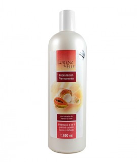 Shampoo y Acondicionador 2 en 1 Con Extracto De Papaya Y Coco (Hidratación permanente - Cabello seco o dañado)